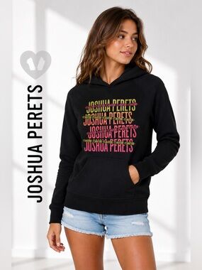 🖤💗 Joshua Perets Black Graphic Hoodie | Size Medium